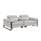 Homeroots 90in Light Gray and Black Italian Leather Power Reclining Loveseat With Storage 720566 - alternate 7