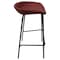 Leisuremod Servos Barstool with Upholstered Faux Leather Seat and Powder Coated Iron Frame, Bordeaux, 2PK SSBL-18BOR2 - alternate 6