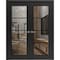 Sartodoors Solid French Double Doors Clear Glass, Lucia 2466 Matte Black and Aluminum Strips, Wood Solid Pane LUCIA2466DD-BLK-84 x 80 (2* 42x80)-Butterfly - alternate 1