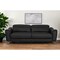 Homeroots 80" Black Genuine Leather Sofa With Silver Legs 480921 - alternate 5