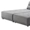 Homeroots Gray Fabric L Shaped Two Piece Sofa and Chaise Sectional 473577 - alternate 4