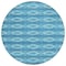 Homeroots 8' Teal Blue Gray And Ivory Round Geometric Washable Indoor Outdoor Area Rug 599672 - alternate 7
