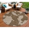 Homeroots 8' Brown And Beige Round Abstract Washable Indoor Outdoor Area Rug 614517 - alternate 1