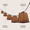 Jonathan Y Quinn 10-Light 10 ft. Classic Vintage LED G40 Square Bamboo Shaded String Lights, Brown JYL8707A - alternate 4