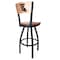 Holland Bar Stool Co 36" Blk Wrinkle Louisiana Tech Swivel Bar Stool, Laser Engraved Back L03836BWMedMplALaTechMedMpl - alternate 5