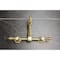 Kingston Brass Two-Handle Wall Mount Bridge Kitchen Faucet, Brushed Brass KS1267BAL - alternate 3