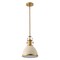 Jonathan Y Homer 10" 1-Light Modern Industrial Metal LED Dome Pendant, Almond/Brass Gold JYL9535F - alternate 7