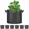 Healsmart 3 Gallon Nonwoven Grow Bags, Aeration Fabric Pots with Handles, Black, 6PK GLGROWBAG3X6LITEBLK - alternate 1