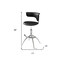 Homeroots Set of Two Black and Silver Metal and Faux Leather Low Back Adjustable Height Bar Chairs, 2PK 555036 - alternate 4