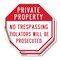 Signmission Private Property No Trespassing Vio, 4 inch X 4 inch, Vinyl Decal, 2PK OC-D-2PACK-4-171 - alternate 1