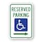Signmission Reserved Parking With Handicapped Symbol With Righ Aluminum, 18" x 24", A-1824-24774 A-1824-24774 - alternate 1
