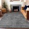 Homeroots 5' X 8' Gray And Smoky Black Abstract Washable Indoor Outdoor Area Rug 609317 - alternate 8