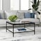 Homeroots 32" Clear And Black Glass And Steel Square Coffee Table With Shelf 520961 - alternate 7