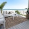 Homeroots 9' X 12' Coffee And Ivory Geometric Washable Indoor Outdoor Area Rug 605588 - alternate 5