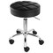 Elama Faux Leather Adjustable Backless Rolling Stool in Black with Chrome Base ELM-709A-BLK - alternate 6