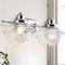 Jonathan Y Orleans 16.75" 2-Light Iron/Glass schoolhouse LED Vanity Light, Chrome JYL3531A - alternate 9