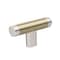 Amerock Esquire 2-5/8 in 67 mm Length Polished Nickel/Golden Champagne Cabinet Knob BP36556PNBBZ - alternate 1