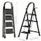 Wrightmaster 3.8 ft. Steel Step Ladder, 9 ft. Reach 500 lbs. Capacity with Non-Marring Feet and Shelf Black ZoroY-BLACK4 - alternate 8