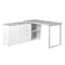Homeroots 57" Gray and Silver L Shape Computer Desk With Three Drawers 333463 - alternate 1