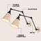 Jonathan Y Rover 7" Classic Industrial Metal Adjustable Arm LED Wall Sconce, Almond/Black, 2PK JYL7462F-SET2 - alternate 6