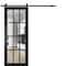 Sartodoors Sturdy Barn Door, Felicia 3355 Matte Black with Clear Glass, 6.6FT Rail Hangers Heavy Hardware Set FELICIA3355BD-B-BLK-1884 - alternate 1