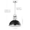 Jonathan Y Homer 13" 1-Light Modern Industrial Metal LED Dome Pendant, Black/Chrome JYL9536B - alternate 10