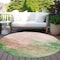 Homeroots 8' Pink And Green Round Abstract Washable Indoor Outdoor Area Rug 604817 - alternate 5