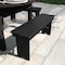 Flash Furniture HERCULES 40in x 12in Black Wash Antique Solid Pine Farmhouse Folding Bench w/Foldable Locking Legs XA-B-40X12-BW-GG - alternate 8