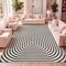 Jonathan Y Freya Modern Scandinavian Arch Stripe Monotone High-Low Black/White 8 ft. x 10 ft. Area Rug SCN106B-8 - alternate 7
