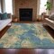 Homeroots 8' X 10' Blue And Beige Abstract Washable Indoor Outdoor Area Rug 630678 - alternate 5