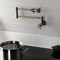 Kingston Brass Wall Mount Pot Filler Faucet with Knurled Handle, Antique Brass KS4103RKX - alternate 5