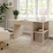 Martha Stewart Kayden Single-Drawer Desk w/Dual 2 Tier Shelves in Light Natural w/Brushed Gold Hardware KHO-23042-TBSF2-LNT-GLD-MS - alternate 7