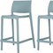 Homeroots Set of Four 26" Baby Blue Heavy Duty Plastic Low Back Outdoor Counter Height Bar Chairs 565366 - alternate 7