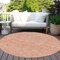 Homeroots 8' Copper And Ivory Round Geometric Washable Indoor Outdoor Area Rug 602355 - alternate 6