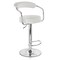 Elama 2 Piece Faux Leather Retro Adjustable Bar Stool in White with Chrome Handles and Base ELM-709-WHT - alternate 6