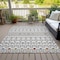 Homeroots 8' X 10' Ivory Red And Gray Geometric Washable Indoor Outdoor Area Rug 612187 - alternate 5