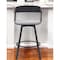 Homeroots 27" Light Gray and Black Fabric with Metal Swivel Counter Height Bar Chair 534453 - alternate 7