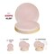 Smarty Had A Party 10.25" Pink with Gold Organic Round Disposable Plastic Dinner Plates (120 Plates), 120PK 930PG-CASE - alternate 6