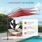 Simple Deluxe 9.8ft Offset Umbrella Cantilever Patio Hanging Umbrella Outdoor Market Umbrella with Crank and Cros 3A88LGBRLAOFFSET10REDV2 - alternate 5