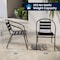 Flash Furniture Lila 27.5in Black Square Aluminum Indoor-Outdoor Table Set with 4 Black Slat Back Chairs TLH-ALUM-28SQ-017BK4-GG - alternate 16