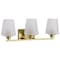 Nuvo Lune, 3 Light Vanity, Vintage Brass Finish, Etched White Glass 60/8233 - alternate 6