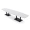 Skutchi Designs Arc Rectangle Meeting Room Table, 45 in W, 168 in L, White HAR-AREC-48x168-DOU.BK-WA7976 - alternate 1
