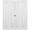 Sartodoors Sliding Closet Double Bi-fold Doors White Solid Core Modern Interior QUADRO4111DBF-WS-72 x 84 (4* 18x84) - alternate 1