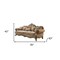Homeroots 35" Brown Velvet Floral Sofa And Toss Pillows 348642 - alternate 3