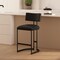 Manhattan Comfort Juno Metal Vegan Leather Counter Stool in Black CS1640-3 - alternate 1