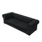 Homeroots 87" Black Faux Leather Chesterfield Sofa With Gold Legs 543938 - alternate 7