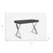 Homeroots 47" Gray and Silver Wood and Stainless Steel Mirrored X-Shape Writing Desk With Two Drawers 372196 - alternate 3