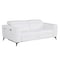 Homeroots 83" White Italian Leather USB Reclining Sofa With Black Legs 482210 - alternate 6