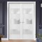 Sartodoors Solid French Double Doors Frosted Glass 3 Lites, Lucia 4070 White Silk, Wood Solid Panel Frame Trim LUCIA4070DD-WS-3684 - alternate 6