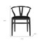 Homeroots Set of Two Black Upholstery Wishbone Back Dining Arm Chairs 653943 - alternate 5